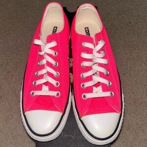 Converse Women's Bright Pink Canvas Sneakers Low Top